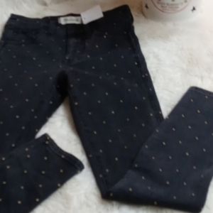Madewell Black Skinny Jeans Gold Dots NWT
